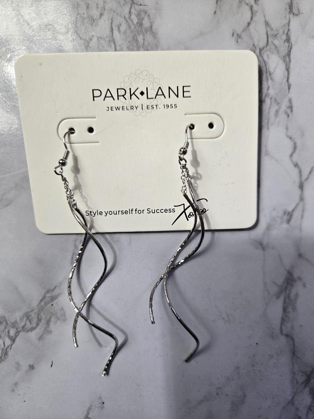 Park Lane Silver Twisted Spiral Drop Earrings